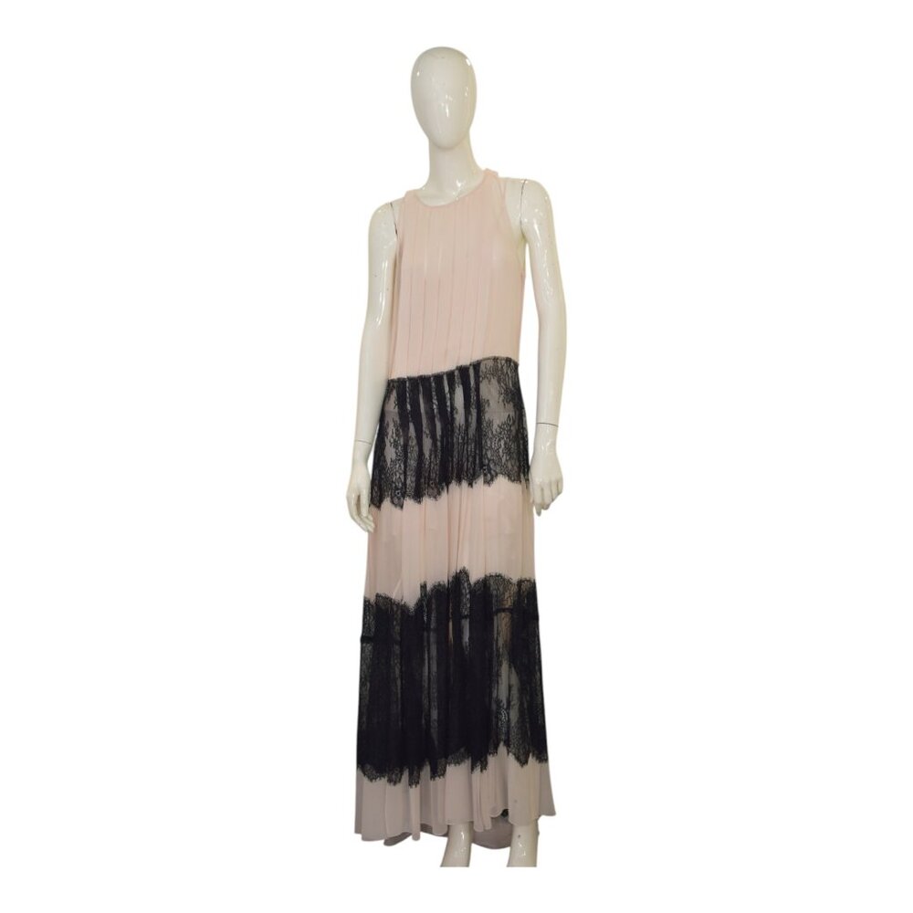 Philosophy di Lorenzo Serafini Pleated Maxi Dress with Lace Inserts – Size IT 44